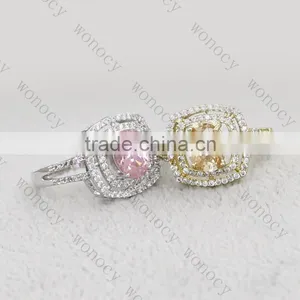 Stylish Amethyst Purple Crystal Ring Party Engagement Wedding Rings for Women Platinum Plated Women Rings thumbnail-5