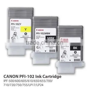 Original Format Ink Cartridge PFI-102 for Canon IPF-500 600 605 610 650 655 700 710 720 750 755 LP17 LP24 thumbnail-1