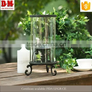 Iron Glass Metal Pillar Candle Holder thumbnail-1