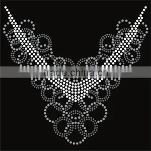 Rhinestone Neckline Design Custom Made Hotfix Motifs thumbnail-1
