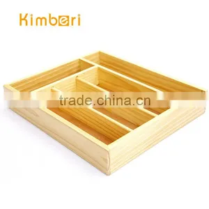 5-compartment Bamboo Cutlery Serving Tray thumbnail-1