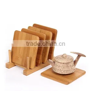 Wood Bamboo Square Hot-resisted Coaster thumbnail-1
