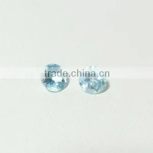 Blue Topaz Loose Round Faceted Cut Gemstone, Cut Stones thumbnail-2