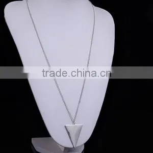 Geometric Triangle Shape Pendant Gold Plated Chain Collar Statement Necklace thumbnail-2