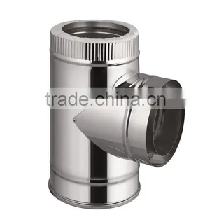 CE Double Wall Metal Stainless Steel 135 Degree Tee for Fireplace Chimney thumbnail-2