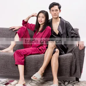 Sexy See Through Unisex Adult Sleepwear in Silk Like Satin Fabric thumbnail-5