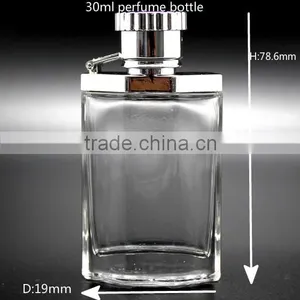 30 ml Square Bayonet Nick Size 18mm Transparent Nozzle Type Perfume Bottles thumbnail-1