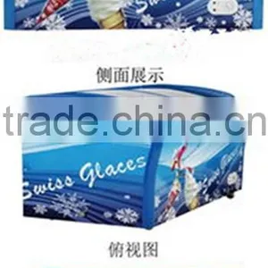 Best Seller Curved Double Door Sliding Glass Door Ice Cream Showcase Freezer thumbnail-4