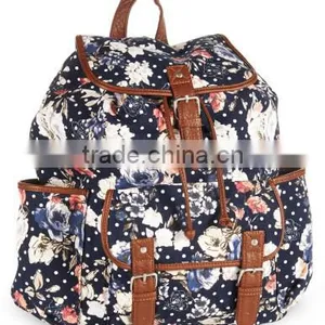 Printed Lady Women Girl Canvas Custom Backpack Bag thumbnail-1