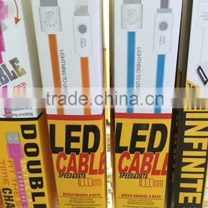 Wholesale TPE Jacket Micro Usb Charging Data Wire With LED Lighting for Samsung Iphone6s thumbnail-6