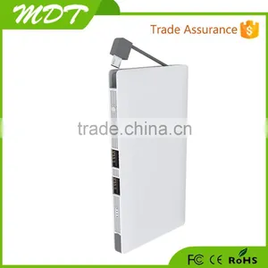 Hot Sale in World High Quality Portable 10000mah Quick Charge QC2.0 Tech Built in Cable Power Bank thumbnail-4