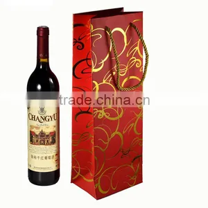 Gold Hot Stamping Surface Handle Strong Wine Paper Bag thumbnail-1