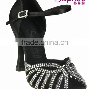 Satin With Rhinestone/Crystal /stone Profession and Fashion Standard Latin Dance Shoes thumbnail-2