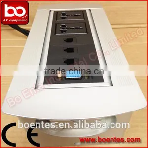 Tabletop Manual Rotating Power Socket With Universal Outlets and Network/HDMI/USB/VGA thumbnail-4