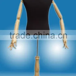 Male Dress Form Mannequin With Wooden Arms and Base thumbnail-6