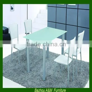2014 New Design 8mm Tempered Glass Dining Table With White Painting thumbnail-1