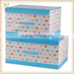Factory Price PE Coating Non-woven Storage Box With Handle thumbnail-3