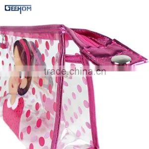 Ladies Portable Standing Webbing Plastic Pvc Pouch thumbnail-2