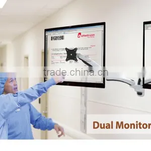 Dual Flexible Stand Alone Lcd Monitor Vesa Desk Mount Monitor Stand thumbnail-3
