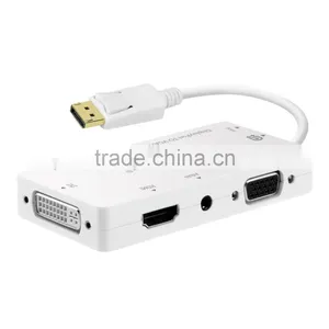 Voxlink 4 in 1 Thunderbolt Gold Plated Mini DisplayPort to HDMI Audio VGA DVI Cable Adapter thumbnail-1