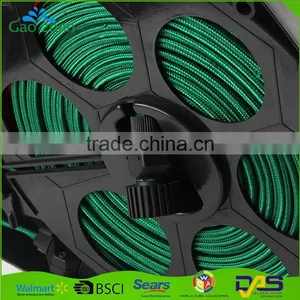 15m Flat Garden Hose Pipe & Reel With 4 Ways Spray Nozzle Gun Set thumbnail-5