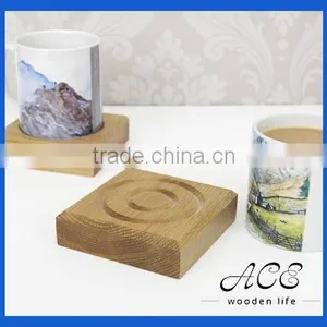 High Quality Wooden Coaster With Groove Wooden Trivet Original Oak Coaster Customerize Wooden Tea Cup Mat thumbnail-1