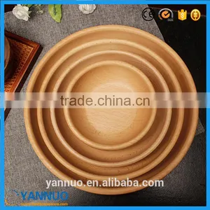 Wooden Tableware Supply, Solid Wood Dried Fruit Plate, Round Wooden Plate thumbnail-1