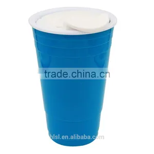 Disposable Colorful Plastic Coffee Cups With Lid, High Quality Cold Drink Cups With Lid thumbnail-3