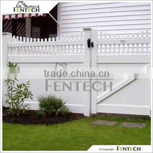 Fentech White Decorative Picket Top PVC Fence Safe for House Yard Child thumbnail-1