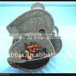 Heart Shaped Seagrass Storage Basket Set of Three thumbnail-1