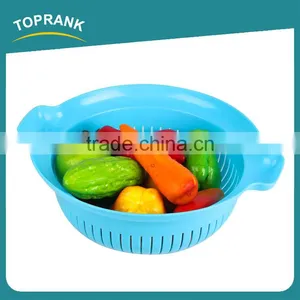 Kitchen Fruit Colander Round Plastic Strainer Vegetable Basket Strainer PP Plastic Bowl With Strainer thumbnail-1