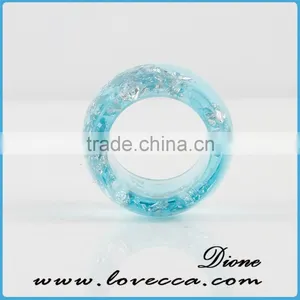 Preserved Flowers in Resin , Handmade Jewelry Dried Flower Resin Rings , Blue Eco-resin Ring thumbnail-3