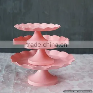 Pink Colour Beautiful Metal Cake Stand thumbnail-1