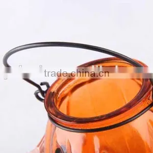 Portable Pumpkin Shaped Glass Candle Holder thumbnail-2