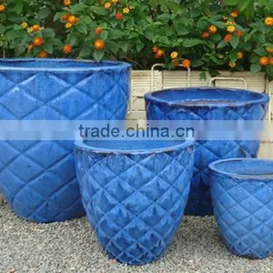 [Ecova Shop] Diamond Glazed Pottery Pots for Flower Planters thumbnail-1