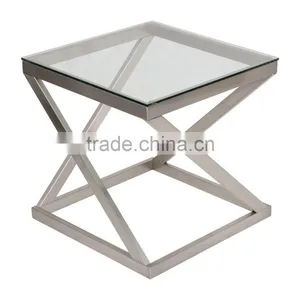 Hot Sales Stainless Steel 201#table Frame Metal Glass Coffee Table High Qualtiy thumbnail-2