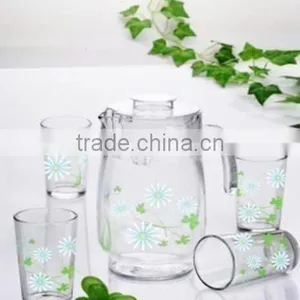 Glassware Pitcher and Glass Cup Set thumbnail-1