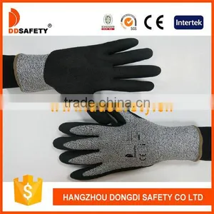 DDSAFETY Wholesale Black Nitrile Sandy On Palm Or Top Finger Cut Resistance Glove thumbnail-2