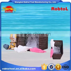 Clothing Laundry Basket Woven Washing Cloths Storage Hamper Rattan Plastic Polyethylene Bin Tidy thumbnail-5