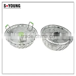 42053 Vegetable Steamer Stainless Steel Fruit Basket With Plastic Handle thumbnail-3