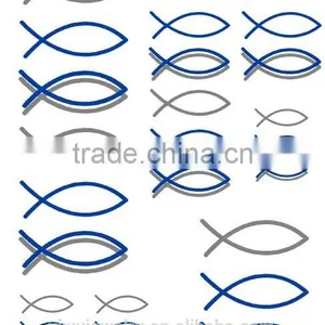 Unique Design Metallic Gold Glitter Blue&grey Fish Temporary Tattoo thumbnail-1