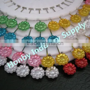 Plastic Crafts Flower Head Shape Decorative Pearl Pin thumbnail-1