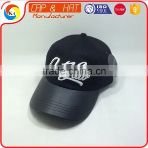Leather Embroidery And Brim Dad Hat, Embossed Buckle , Hang Tag , Cap thumbnail-1