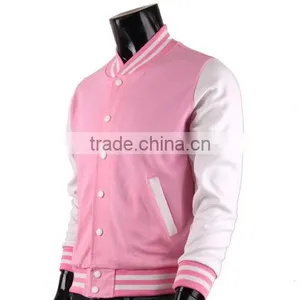 Cheap Custom Pink Varsity Jackets, Wholesale Satin Baseball Jackets, Hooded Jackets Made in China thumbnail-4