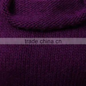 Loose High Neck Blend Alpaca Sweater for Women, Women Half Sleeve Sweater thumbnail-4