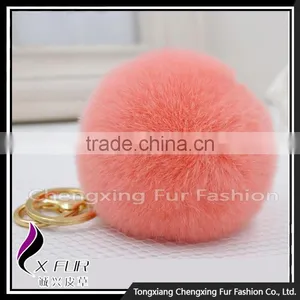 CX-R-09 Genuine Rabbit Fur Ball Key Chain thumbnail-1