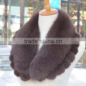 Myfur Bean Color Popular Fox Rabbit Fur Trimmed Fur Collar thumbnail-1