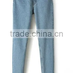 Runwaylover EY0617P Europe Style 2017 Ladies Fashion Washed Denim Jeans thumbnail-4