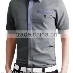 Latest Fashion Short Sleeve Slim Fit Cotton Oxford Shirt thumbnail-2