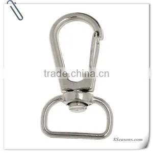Silver Tone "D" Shaped Clasps for Key Ring thumbnail-1